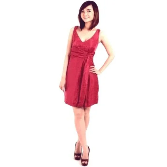 🆕MAX & CLEO (BCBG Max Azria) Bubble Hem Shimmer Metallic Pink Dress 6 - Picture 1 of 11